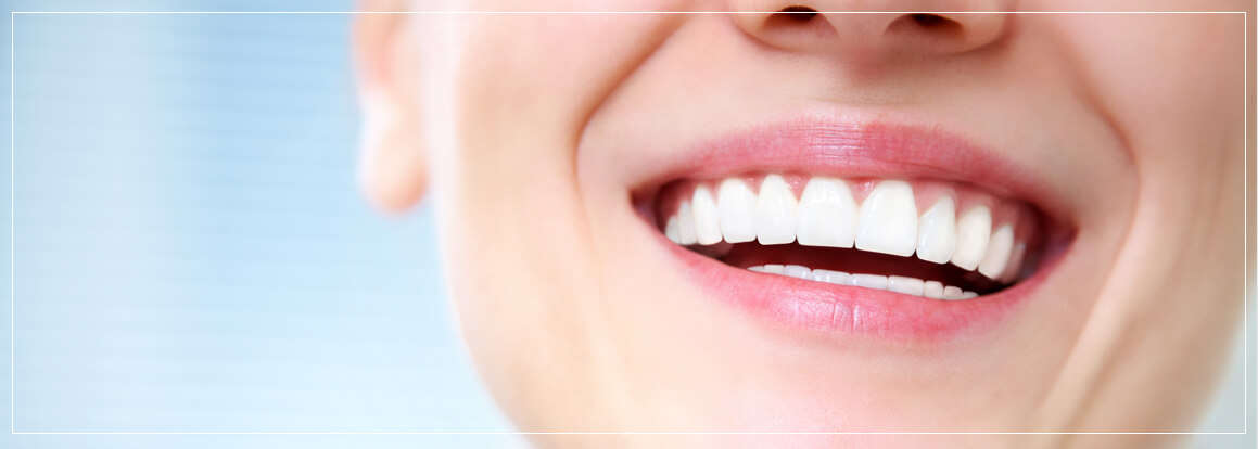 closeup of a woman's bright white smile